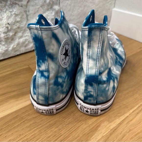 Converse Blue and White Tie-Dye High Tops Sz 10.5 - Picture 3 of 5
